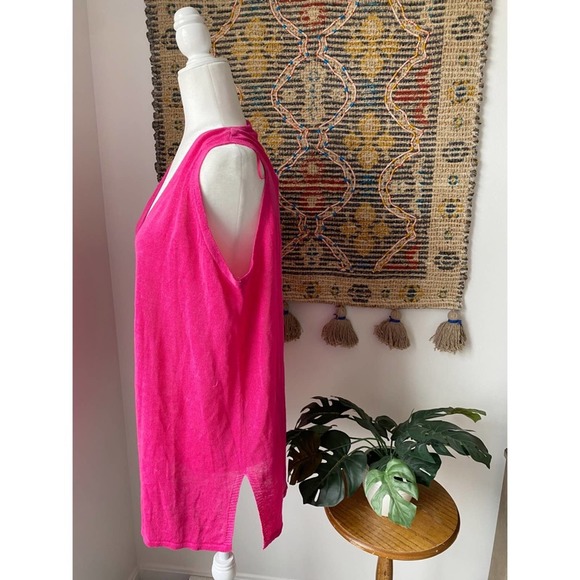 Zara Linen Blend Oversized Button-Down Vest - Picture 8 of 10